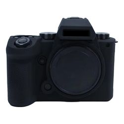 Kameran naarmuuntumaton silikoniholkkikotelo Panasonic Lumix S5 Mark II: lle, pudotussuojakotelo Musta