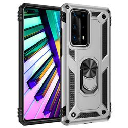 Stødsikker rustning sag for Huawei y8p/p smart s med støttefod all inclusive dække sølv rpc2558