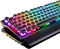 Shenshang Technology Ny, egnet skrivemaskinstil mekanisk spilltastatur med ekte RGB-bakgrunnsbelyst sammenleggbar håndleddstøtte 108-tasters