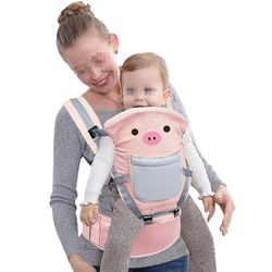 Hmwy-homemiyn Cartoon Baby Carrier Sikkerhed Spædbarn Nyfødte Hip Seat (høj 55cm)(cute Pig)