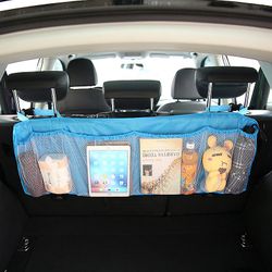 Bil Trunk Seat Back Opbevaring Taske Oxford Cloth Mesh hængende taske Diverse Bag Blå