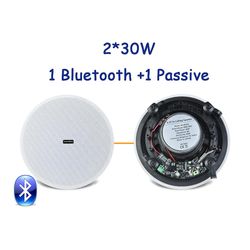 Sajygv Bluetooth takhögtalare, hemmabiohögtalare, inbyggd klass D digital förstärkare, inomhushögtalare, 5,25 tum 1 aktiv - 1 pasiv EU plug