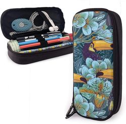 Kerota nahkainen penaali hornbill tukaani lintukynäkotelo kestävä paperitavarakotelo hauska penaali aikuisille opiskelijapojat39662 VÄRI One Size