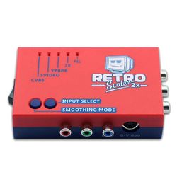 unbrand RetroScaler2x AV-HD Converter Line-Doubler retro-pelikonsoleille PS2 N64 Dreamcast MD1 MD2, punainen