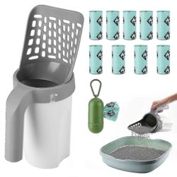 Kissanhiekkakauha, päivitetty kissanhiekkakauha pidikkeellä Hiekkalapio pussilla ja jätepurkki kissan kauha