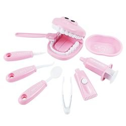 Mikasa Børn foregiver at lege med tandlægen og kontrollere tandmodellen sæt medicinsk kit Pink