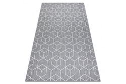 RugsX Tæppe FLAT 48655/637 SISAL - 3d terning grå 140x200 cm