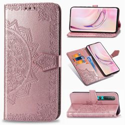 Etui til Xiaomi Mi 10 5g Cover Læder tegnebog Cover Prægning Mandala Magnetisk Flip Protection Stødsikker - Rose Gold