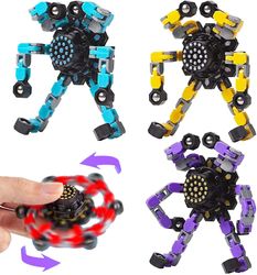 AIR 4PC Cool Transformable Fidget Spinning Top Focus Legetøj med transformable Chain Mekanisk Spiral Twister 4pcs