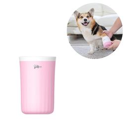 Coosilo Pet Foot Wash Cup Hund Paw Cleaner Cup Bærbare Silikone Hvalp Vask Brush Feet Cleaner Krus Pink S