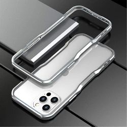 Iphone 13 Pro Max Aluminiumstötfångare Stötfångarfodral Metallram Stötfångare Stötdämpare Slim Cool Design (13promax, Silver)