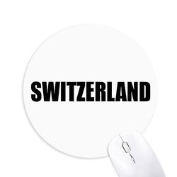 Schweiz Land Navn Sort Runde Skridsikker Gummi Musemåtte Spil Office Musemåtte