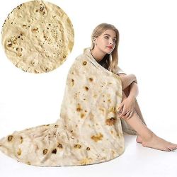 Zhuopai Voksne Vinter Varm Soft Flannel Tortilla Pandekage Tæppe farve3 180cm