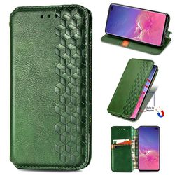 Kompatibel med Samsung Galaxy S10 Plus Flip Case Etui Vintage Wallet Flip Cover med magnetisk lukning Coque - Blå grøn