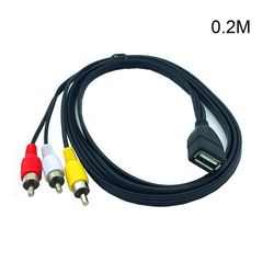 USB til 3RCA-kabel USB en kvinnelig til 3rca mannlig video audio komposittadapter 0.2m