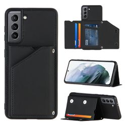 Gangxun Sag til Samsung Galaxy S21 Vintage Cuir Cover Læderetui Kofanger - Noir