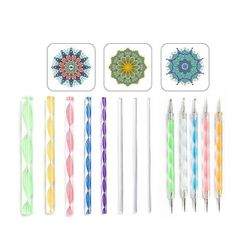 16 Pcs mandala maleri værktøj skabelon diy graffiti kunst søm forsyninger på38