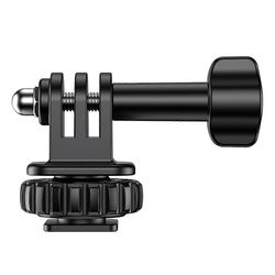 Toimintakameran kylmäkenkäsovitin 180° säädöllä, 1/4 tuuman ruuvinreikä, yhteensopiva GoPron kanssa Musta