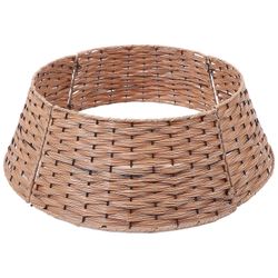 Pyöreä joulukuusi kaulus kudottu hame joulukuusen koristeluun perheen ystävät 59,50X59,50X19,50CM 1 pakkaus Ruskea 59.50X59.50X19.50CM