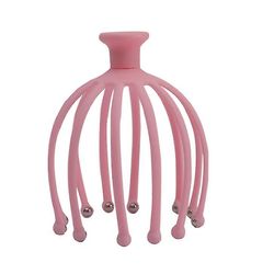 Coosilo Blæksprutte Hovedbund Massager, stål Ball Head Massage Afslapning 12 Finger Massage Roller For Head Pink