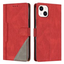 Foxdock Kompatibel med Iphone 14 Plus Wallet Case Pu läderkortfodral med praktisk stativfunktion Röd