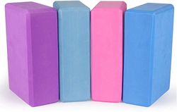 Linkrunning Yoga blokke 9''x6''x3'', 4 pak yogaklodsskumblokke med høj densitet for at forbedre styrke, fleksibilitet og balance, let vægt og skrid...