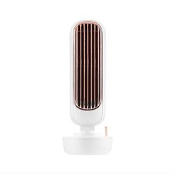 Ruili Befugtning Electric Fan Mute Lodret Leafless Høj volumen Tower Fan Home Office Desktop Retro Vand Køling Fan Hvid