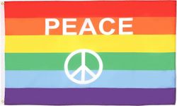 Sateenkaaren rauhan symbolilippu - Gay Pride -banneri kahdella metalliläpiviennillä - haalistumaton - Elävät värit QQZ192 120cmX180cm