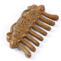 Naturlig Grøn sandeltræ Bred Tand Combs-Head Scalp Massage ingen Statisk Otte-Tooth Blessing Comb