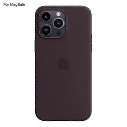 iPhone 15 Pro -kotelolle, jossa on MagSafe - nestemäinen silikonisuojakuori Tumma lila Multicolor