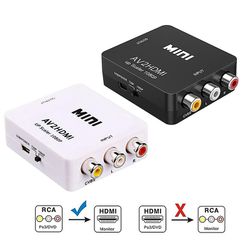 Mini Av To Hdmi-kompatibel Converter Device Av Cvbs 3rca Til Hdmi-kompatibel Box 1080p Video Av2 Til HDTV Til Ps3/ps4 Dvd Pc Blcak