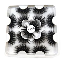 Varychmoo 7 Par 25mm Lang Tjavset Fluffy Hair 3d Mink Tyk falsk øjenvipper Vipper Extension 78 7Pairs