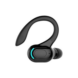 F8 Bluetooth 5.1 korvaan kiinnitettävät langattomat stereourheilukuulokkeet Single Earphone (Black)