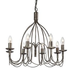 Firstlight Lighting Regency 8 Lys lysekrone Antik sølv, E14