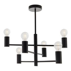 Endon Lighting Endon Studio - 6 Light Semi Flush Light Mat Black, E27