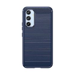 Kulfiber taske kompatibel med Samsung Galaxy A54, slank blød TPU beskyttende gummi kofanger beskyttelsesdæksel Blå For Galaxy A54