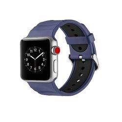 AIR Konkave silikoneurbånd til Apple Watch-serie 3 og 2 og 1 38 mm blå sort