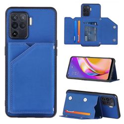 Gangxun Sag For Oppo A94 Vintage Cuir Cover Læderetui Kofanger - Bleu