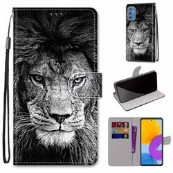 Foxdock Sag til Samsung Galaxy M52 5g Creative Pattern Tui magnetisk kort holder tegnebog - Lion