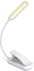 Linkrunning 9 LED-lys, genopladelig læselampe i 3 lysstyrketilstande (kølig hvid/varm gul), gradvis dæmpning af læselampe til bog i bedwhite