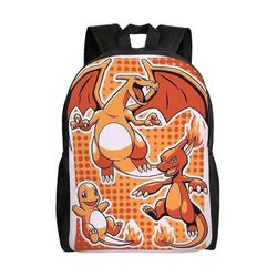 Charmander Monipuolinen Reppu Pestävä rento tyyli Koulun opiskelijareppu Trendikäs Oxford Kangas Tietokonelaukku Unisex-hjka4018