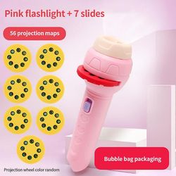 Jul ficklampa projektor fackla lampa leksak baby sovande berättelse bok tidig utbildning B07 Rosa