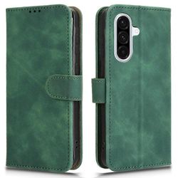 Samsung Galaxy A56 5G nahkakotelo iho-tuntuma anti-drop lompakko käännettävä puhelimen kansi - vihreä Monivärinen Green