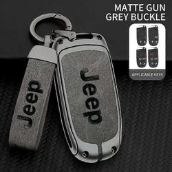 Unbrand Sinkkiseoksesta valmistettu nahkainen auton logon avaimensuojuskotelo, joka on yhteensopiva Jeep Grand Cherokee XJ Renegade Compass Wrangle...