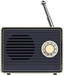 Linkrunning Trådløs retro højttaler, bærbar retro bluetooth USB-højttaler med indbygget mikrofon, desktop bogreol fest rejsehøjttaler (sort)