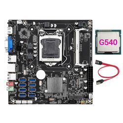 B75e 8-kort Btc-gruvedrift Hovedkort + g540 cpu + sata kabel B75 chip Lga1155 DDR3 Ram Msata eth støtter [gratis frakt]