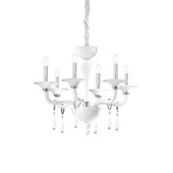 Ideal Lux Lighting Miramare 6 Lys lysekrone Hvid Finish, E14