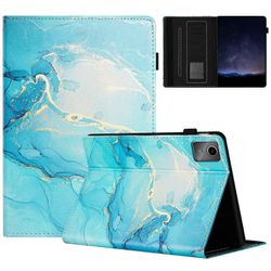 Lenovo Tab M11 / Xiaoxin Pad 11 2024 -kotelolle marmorinahkainen suojaava tabletin kansi automaattinen herätysuni Vihreä