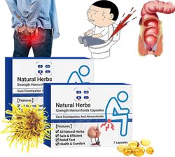 HOH Naturlige urtestyrke hæmoride kapsler, naturlige hæmorrhoid relief kapsler, hurtig hæmoroid behandling for hæmorrhoid ubehag 2-boks