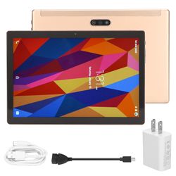 10,1 tommer tablet hd ips-skærm 6GB Ram 128gb Rom Dual Sim Octa Core 13mp kamera Guld Tablet til læsning Spil 100240v US Plug